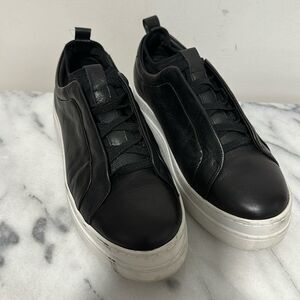 J/Slides Nyle Black Leather Slip On Sneaker